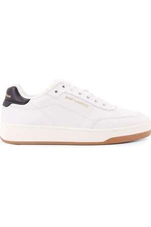 Saint Laurent Buty, Mężczyzna, Biały, 43 EU, Białe Sneakersy z Logo Patch