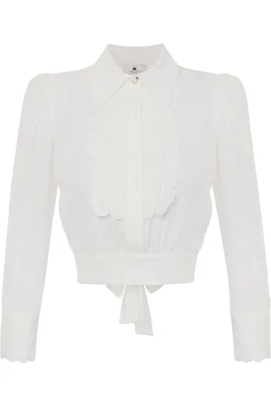 Elisabetta Franchi Bluzki, Kobieta, Beżowy, XL, Ivory Koszula dla Kobiet
