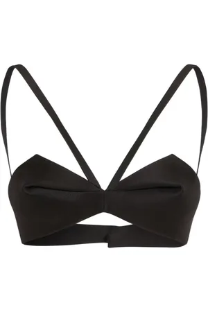 VERSACE Koszulki, Kobieta, Czarny, S, Plisowana Bluzka Bustier
