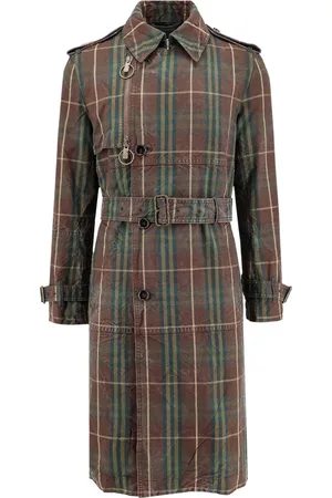 Burberry Płaszcze, Mężczyzna, brązowy, M, Brązowy Płaszcz z Podwójnym Rzędem Guzików i Paskiem