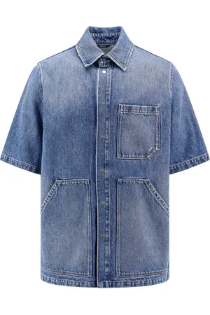 Fendi Koszule, Mężczyzna, Niebieski, M, Denim, Niebieska Koszula Włoski Styl