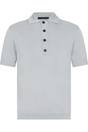 LOW BRAND Koszulki, Mężczyzna, Szary, S, Szara Koszulka Polo z Detalem Intarsia