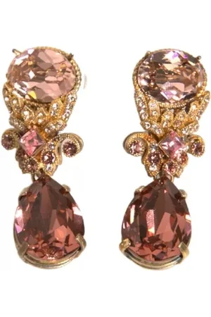 Dolce & Gabbana Akcesoria, Kobieta, Żółty, ONE SIZE, Kryształowe Biżuteria Wiszący Broszka