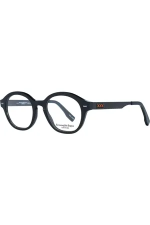 Ermenegildo Zegna Akcesoria, Mężczyzna, Czarny, ONE SIZE, Oprawki Optyczne Okrągłe Rogowe