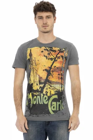 Trussardi Koszulki, Mężczyzna, Szary, XL, Casual T-shirt z okrągłym dekoltem