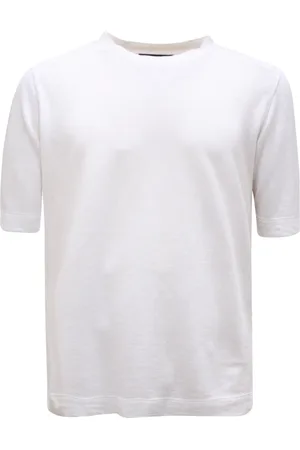 LARDINI Koszulki, Mężczyzna, Biały, M, Koszula lniana/bawełniana Made in Italy