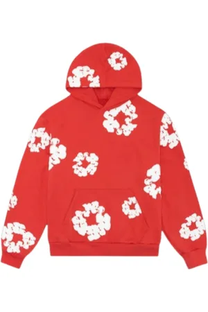 DENIM TEARS Bluzy, Mężczyzna, Czerwony, M, Czerwony Bawełniany Wianek Bluza