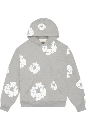 DENIM TEARS Bluzy, Mężczyzna, Szary, M, Szara Bawełniana Bluza z Wiankiem