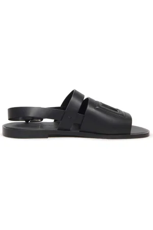 Dolce & Gabbana Buty, Mężczyzna, Czarny, 43 EU, Czarna Sandał Made in Italy