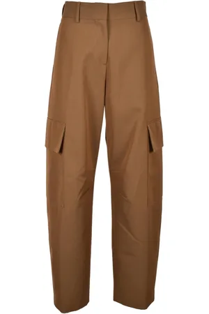 Palm Angels Spodnie, Kobieta, brązowy, S, Stylowe Spodnie z Bawełny