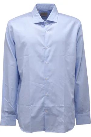 BROOKSFIELD Koszule, Mężczyzna, Niebieski, L, Slim Fit Włoska Koszula Niebiesko/Biała
