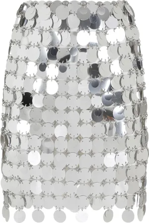 Paco rabanne Spódnice, Kobieta, Szary, S, Metallic Mini Spódnica Aw 24
