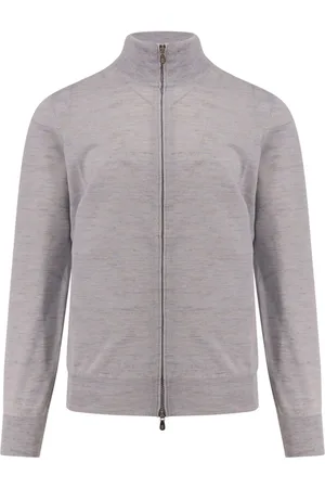 Brunello Cucinelli Swetry, Mężczyzna, Niebieski, L, Kaszmir, Niebieski Sweter Zip Włoski Styl