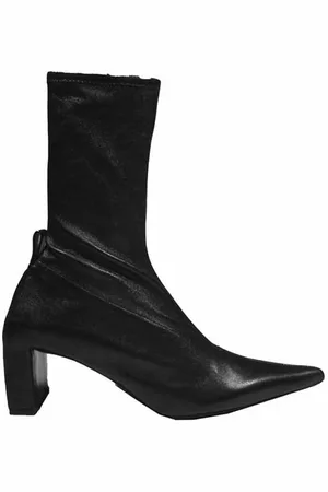 Jil Sander Buty, Kobieta, Czarny, 36 EU, Zamsz, Zamszowe Botki z Efektem Młotkowania