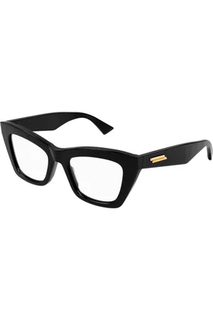 Bottega Veneta Akcesoria, Kobieta, Czarny, ONE SIZE, Okulary kocie oczy z czarnego acetatu