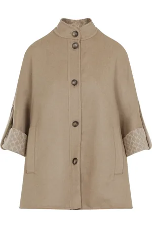 Max Mara Kurtki, Kobieta, Beżowy, ONE SIZE, Kaszmir, Luksusowy Płaszcz z Wełny i Kaszmiru w Odcieniach Nude