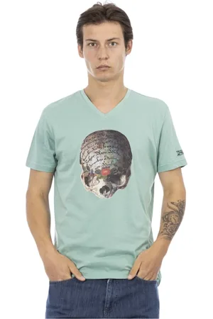Trussardi Koszulki, Mężczyzna, Zielony, XL, Krótki Rękaw Dekolt V T-shirt
