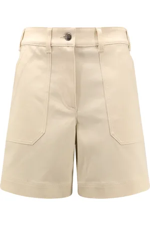 Moncler Szorty, Kobieta, Beżowy, XS, Beżowe szorty z zamknięciem na zamek błyskawiczny