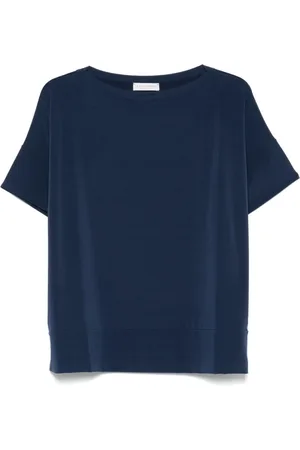 LE TRICOT PERUGIA Koszulki, Kobieta, Niebieski, L, Niebieskie T-shirty i Pola