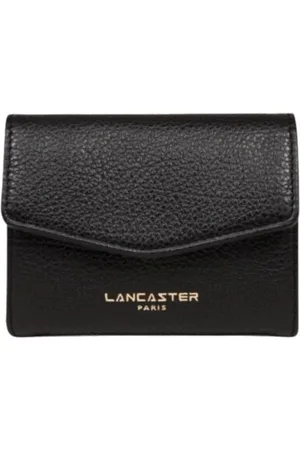 Lancaster Akcesoria, Kobieta, Czarny, ONE SIZE, Kompakt Portfel z Młotkowaną Skórą