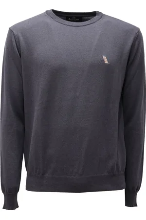 Aquascutum Swetry, Mężczyzna, Szary, S, Ciemnoszary Sweter z Wełny