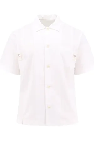 SACAI Koszule, Mężczyzna, Biały, S, Nylon, Biała Koszula z Kieszeniami