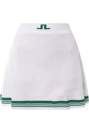 J Lindeberg Spódnice, Kobieta, Biały, S, Nylon, Biała Spódnica o Rozkloszowanym Kształcie z Detalem Logo