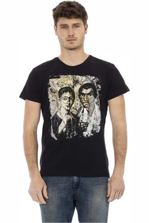 Trussardi Koszulki, Mężczyzna, Czarny, XL, Casual T-shirt z krótkim rękawem i okrągłym dekoltem