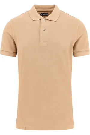 Tom Ford Koszulki, Mężczyzna, brązowy, M, Brązowe T-shirty i Pola z żebrowanym kołnierzem