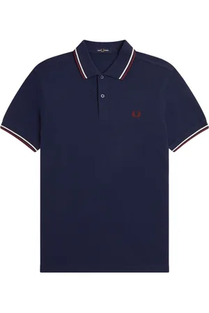 Fred Perry Koszulki, Mężczyzna, Niebieski, M, Niebieska Koszulka Polo ze Stripes Ikonicznym Haftem