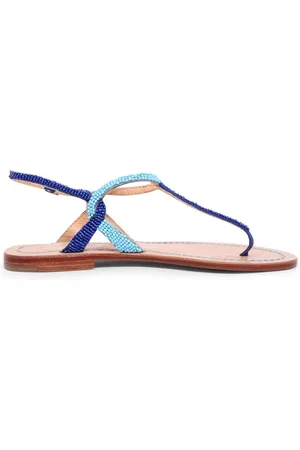 Maliparmi Buty, Kobieta, Niebieski, 36 EU, Sandały z kolorowymi detalami