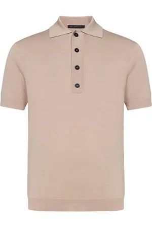 LOW BRAND Koszulki, Mężczyzna, Różowy, S, Nylon, Różowy Polo z detalem Intarsia