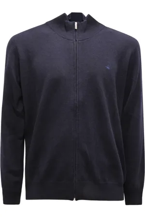 BROOKSFIELD Swetry, Mężczyzna, Niebieski, 3XL, Wełniany Sweter z Pełnym Zamkiem Niebieski