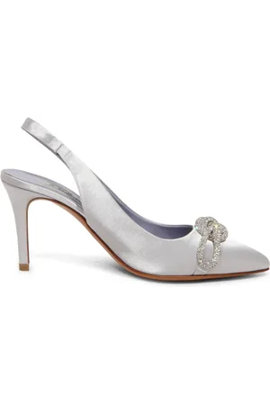 Albano Buty, Kobieta, Szary, 38 EU, Satinowe Buty na Obcasie Srebrne Model 3229/70