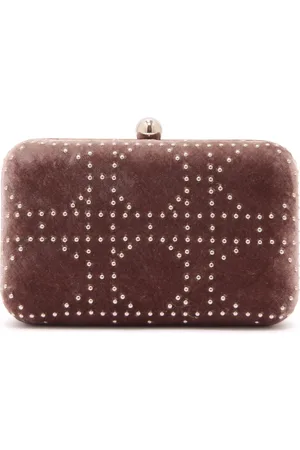 ANNA CECERE Torebki, Kobieta, brązowy, ONE SIZE, Welwetowa Mini Kopertówka