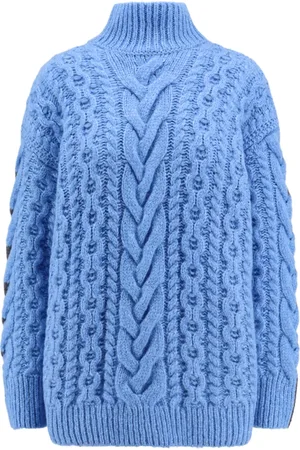 Stella McCartney Swetry, Kobieta, Niebieski, M, Niebieski Sweter z Golfem Aw 24