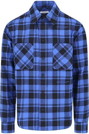 OFF-WHITE Koszule, Mężczyzna, Niebieski, S, Casual Shirts