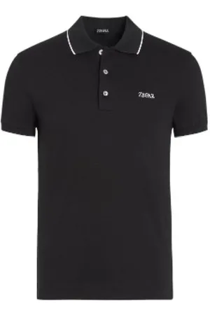 Ermenegildo Zegna Koszulki, Mężczyzna, Czarny, M, Koszulka Polo