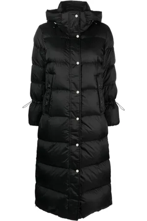 MOORER Płaszcze, Kobieta, Czarny, L, Nylon, Czarny Puffer & Down Coat