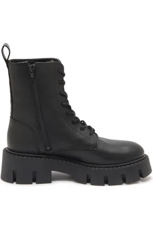 Copenhagen Shoes Buty, Kobieta, Czarny, 40 EU, Czarne Buty Anfibio z Bocznym Zamkiem