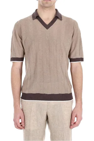 BALLANTYNE Swetry, Mężczyzna, brązowy, 2XL, Polo w kolorze gołębiej szarości z inspiracjami tenisowymi