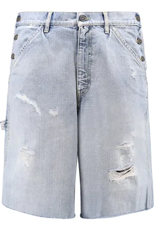 Golden Goose Szorty, Mężczyzna, Niebieski, W31, Denim, Niebieskie Szorty zniszczone dżinsowe