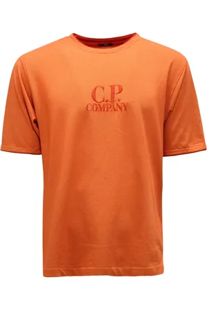 C.P. Company Koszulki, Mężczyzna, Pomarańczowy, L, Koszulka Piquet Tacting Made in Italy
