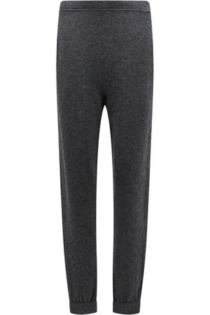 Saint Laurent Spodnie, Kobieta, Szary, S, Kaszmir, Kaszmirowe Spodnie Slim Fit z ściągaczem