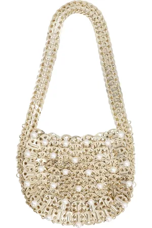 Paco rabanne Torebki, Kobieta, Żółty, ONE SIZE, Elegancka Mini Torebka z Metalową Rączką