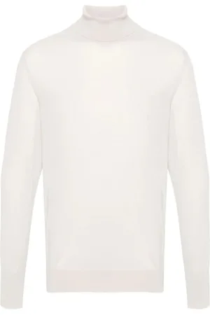ELEVENTY Swetry, Mężczyzna, Beżowy, XL, Beżowy Wełniany Sweter Casual