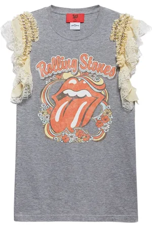 ANIYE BY Koszulki, Kobieta, Wielobarwność, 2XS, T-shirt Rock Style Lace Stones