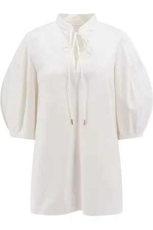 Chloé Bluzki, Kobieta, Biały, M, Białe T-shirty i Pola z dekoltem w serek