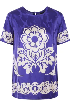 Etro Bluzki, Kobieta, Niebieski, XS, Niebieski T-shirt z stylowym dopasowaniem