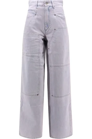 Isabel Marant Jeansy, Kobieta, Niebieski, S, Niebieskie Jeansyy z Wysokim Stanem i Zameczkiem